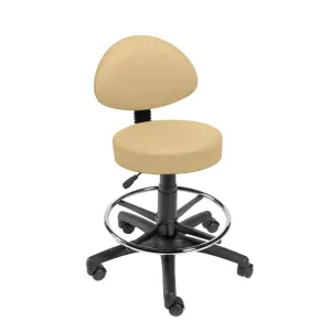 Gas-lift Stool, Back-Rest, Foot Ring, Castors