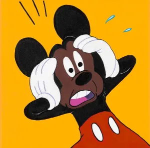 Gee GOSH!! - FOBP - Black Mickey Mouse portrait art - Limited Edition Giclee Art Prints - Vakseen Art