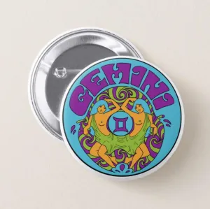 Gemini Zodiac Button Pin