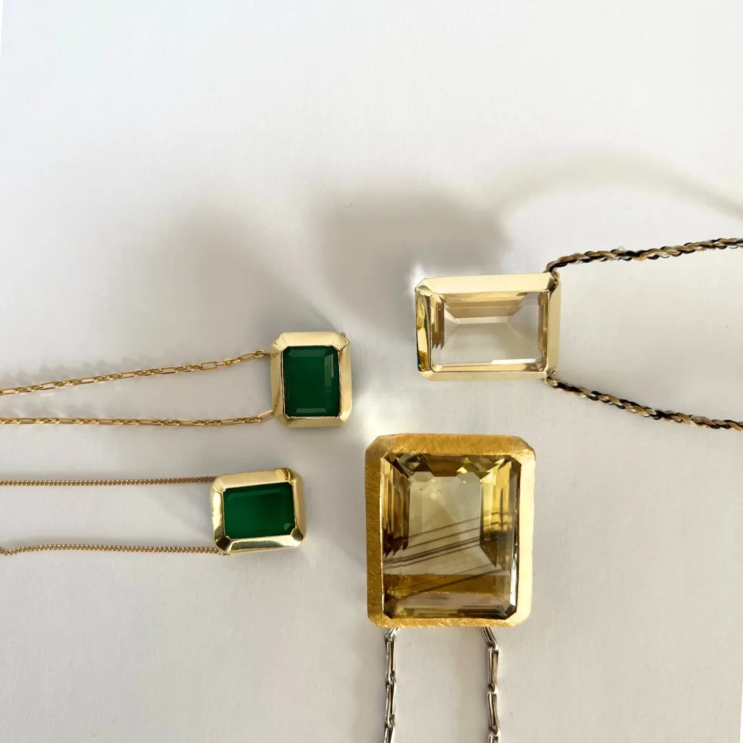 GEMSPOWER Medium Talisman:  Yellow gold and Gemstone