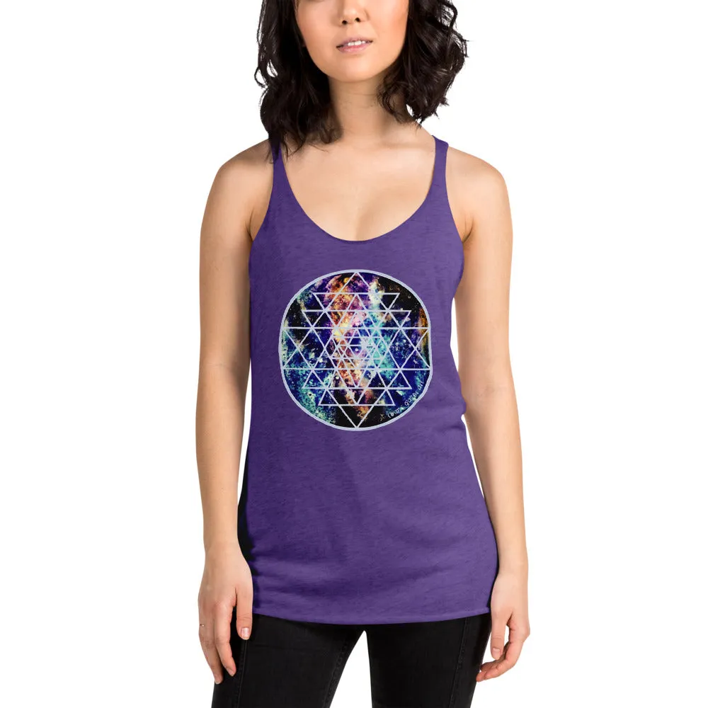 Geode Galaxy Sri Yantra Women's Racerback Tank