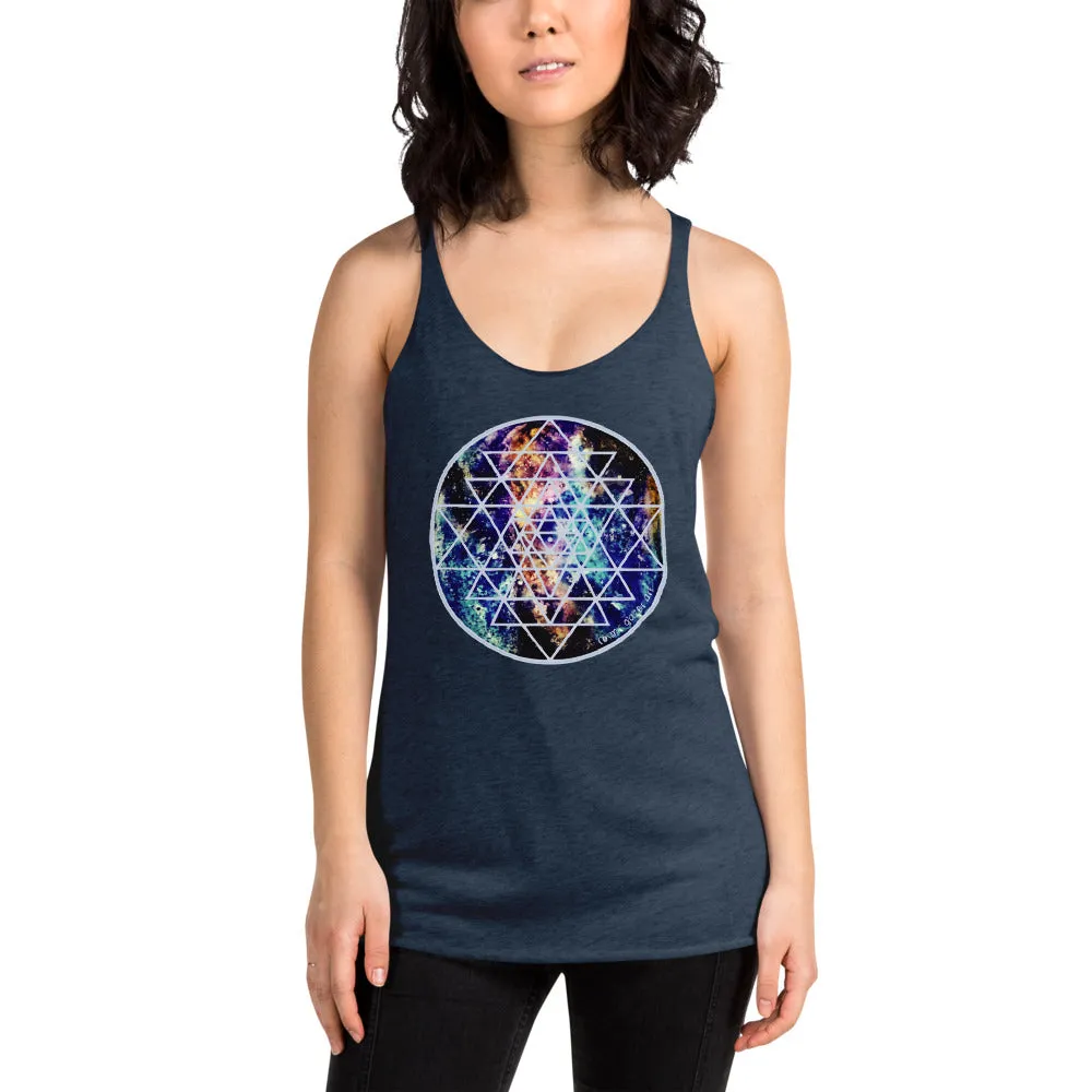 Geode Galaxy Sri Yantra Women's Racerback Tank