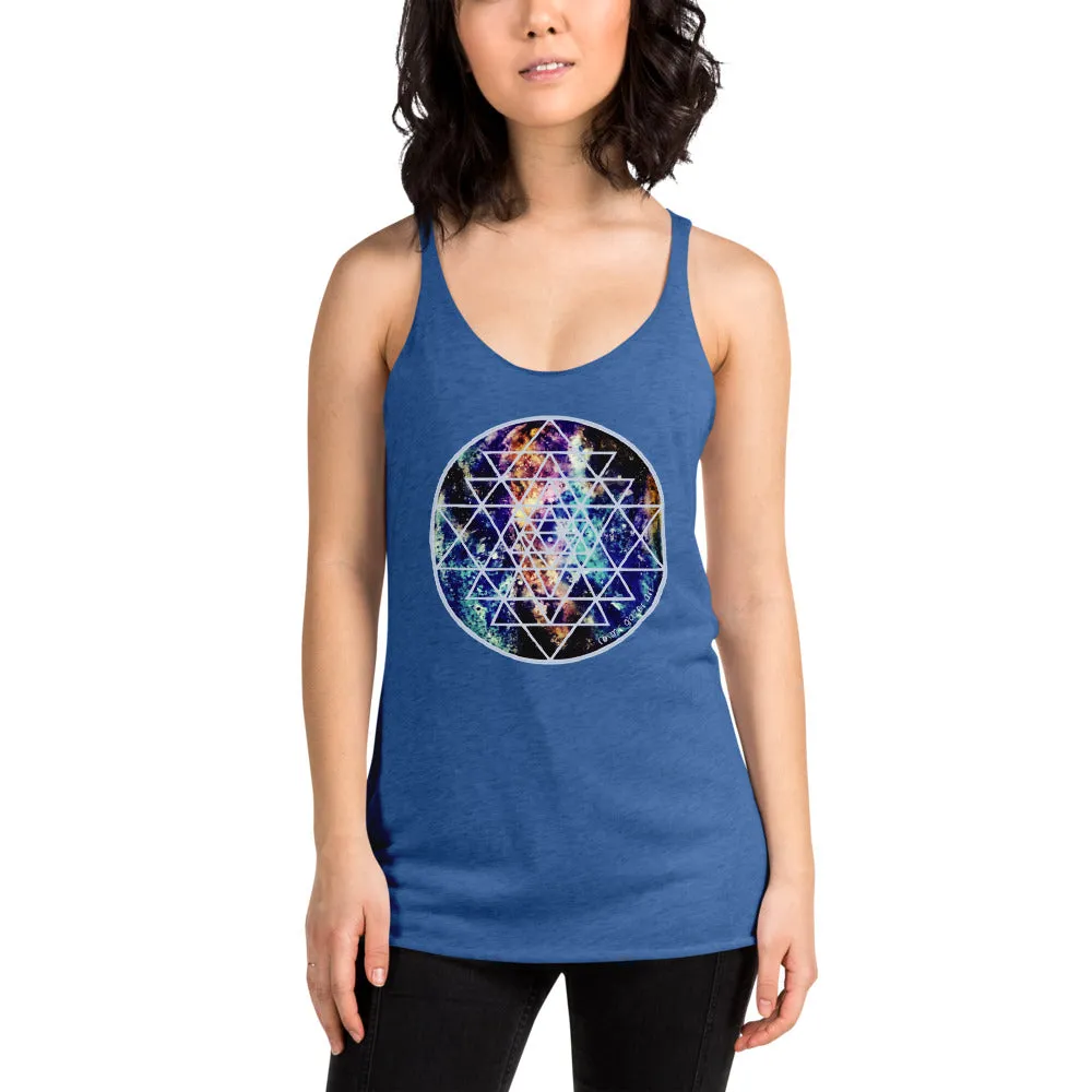 Geode Galaxy Sri Yantra Women's Racerback Tank