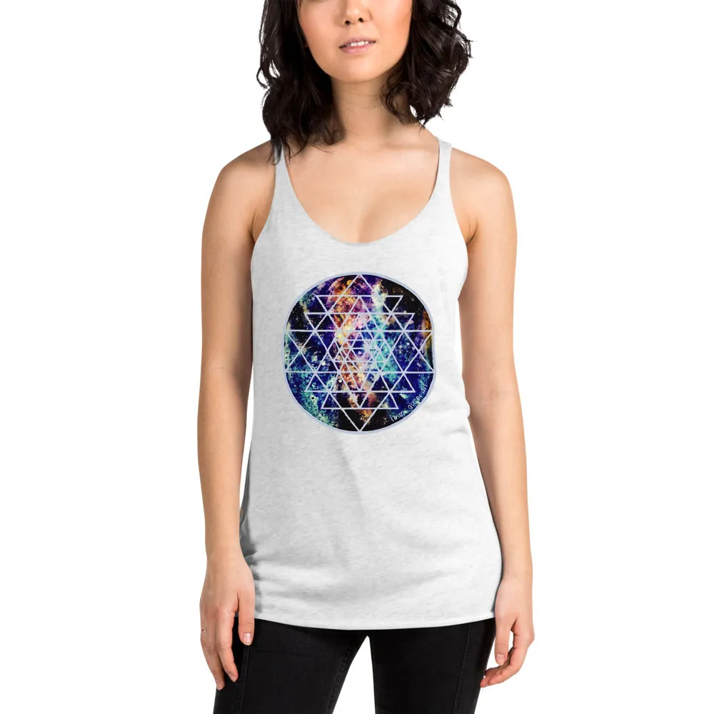 Geode Galaxy Sri Yantra Women's Racerback Tank
