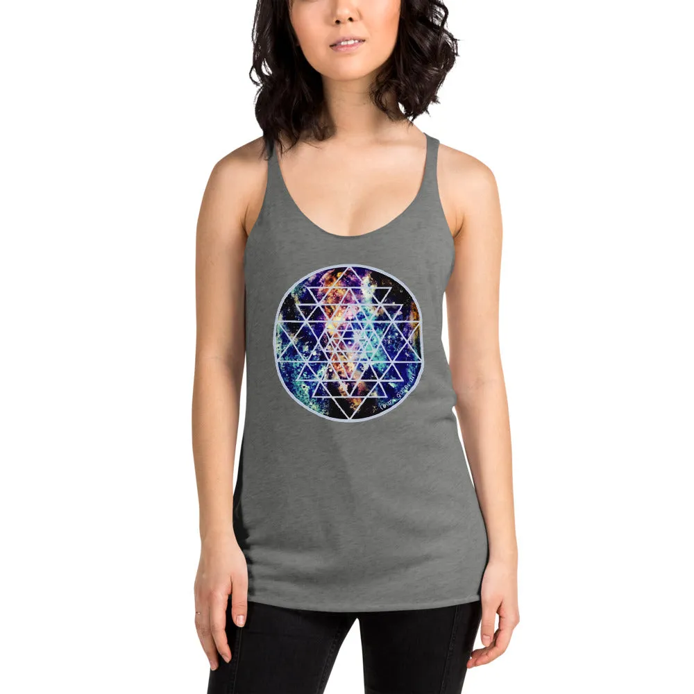 Geode Galaxy Sri Yantra Women's Racerback Tank