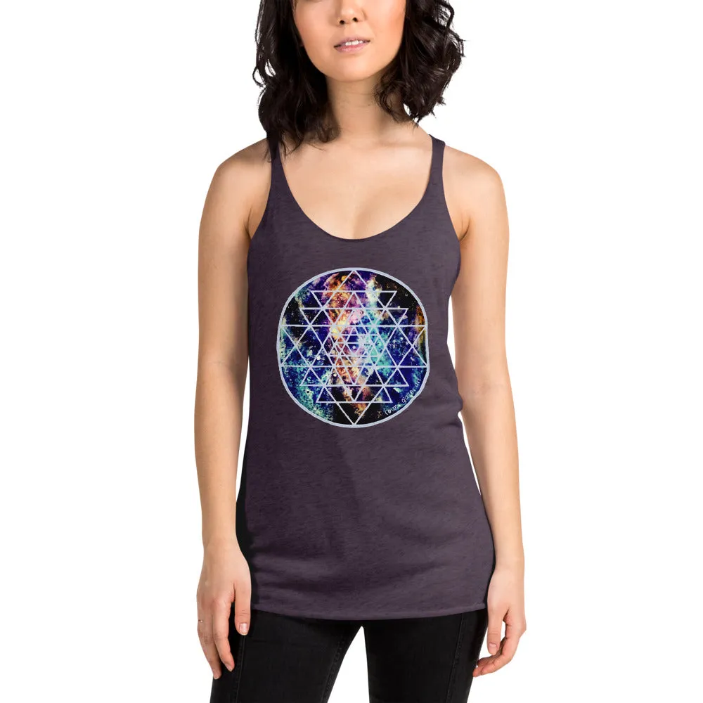 Geode Galaxy Sri Yantra Women's Racerback Tank