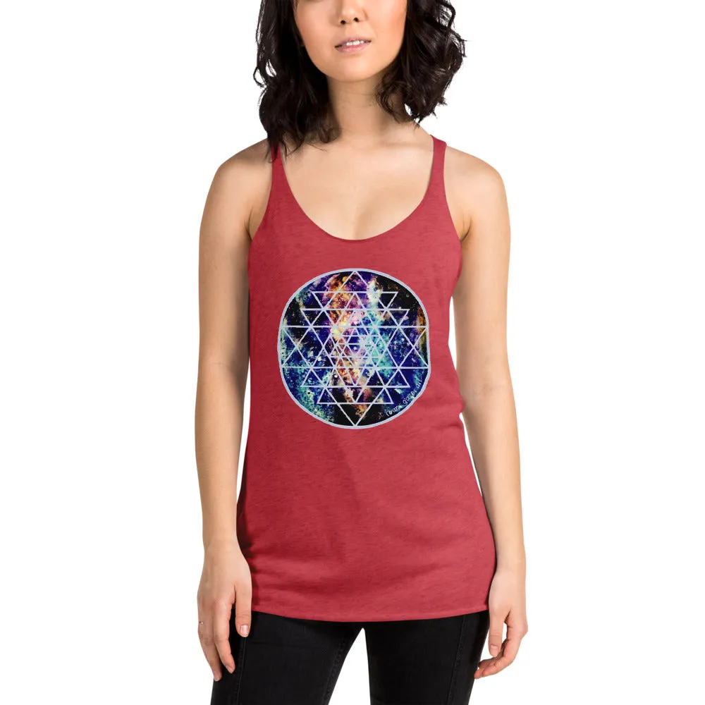 Geode Galaxy Sri Yantra Women's Racerback Tank