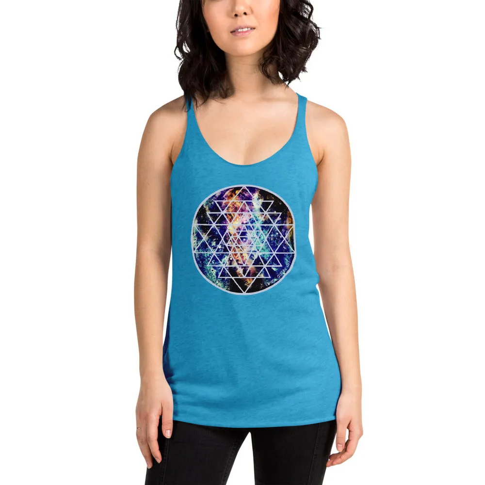 Geode Galaxy Sri Yantra Women's Racerback Tank