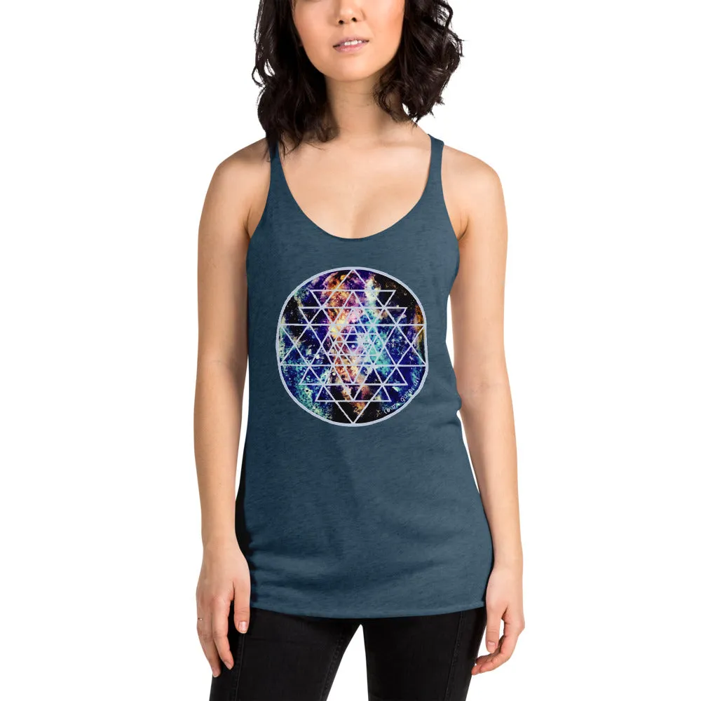 Geode Galaxy Sri Yantra Women's Racerback Tank
