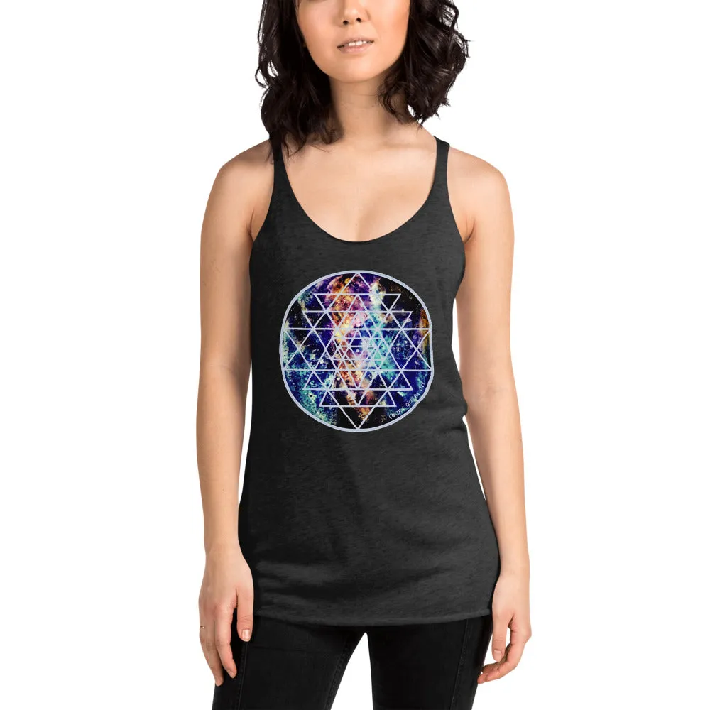 Geode Galaxy Sri Yantra Women's Racerback Tank