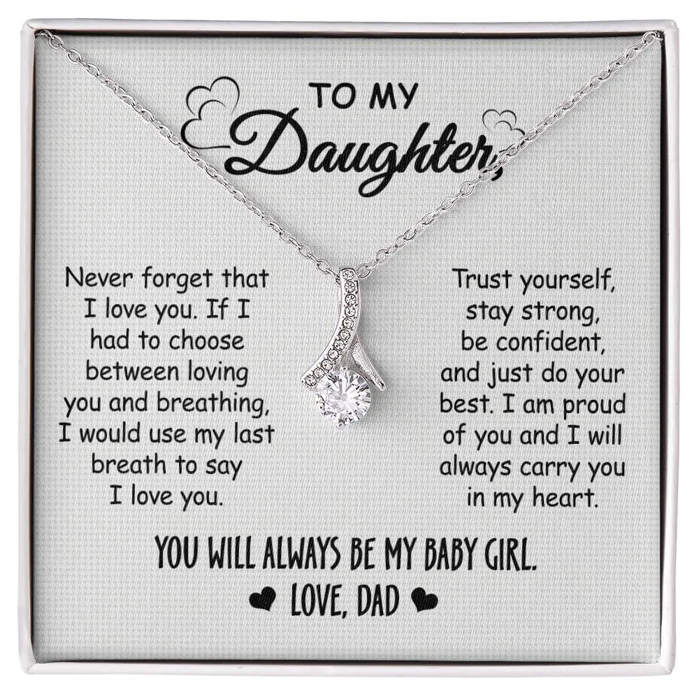 Gift For Daughter From Dad - I Love You - Alluring Beauty Necklace