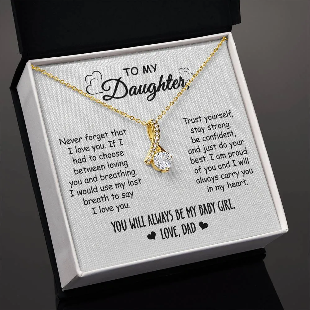 Gift For Daughter From Dad - I Love You - Alluring Beauty Necklace