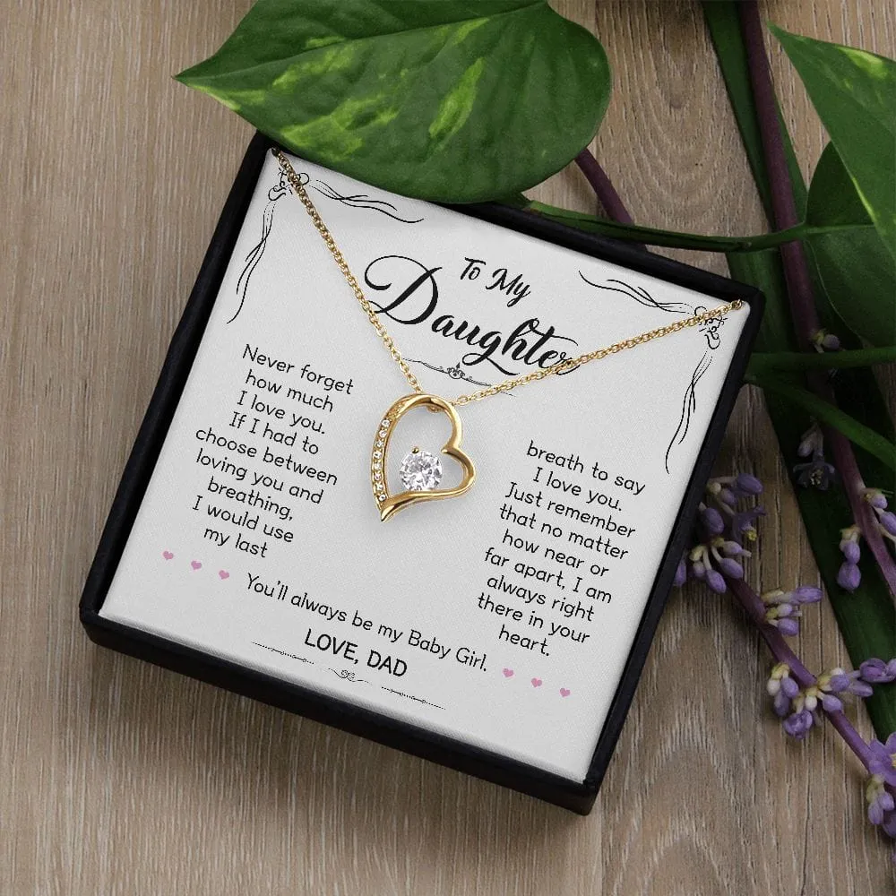 Gift For Daughter - When Life Tries - Forever Love Necklace With Message Card - Gift For Birthday, Christmas From Dad, Father, Daddy