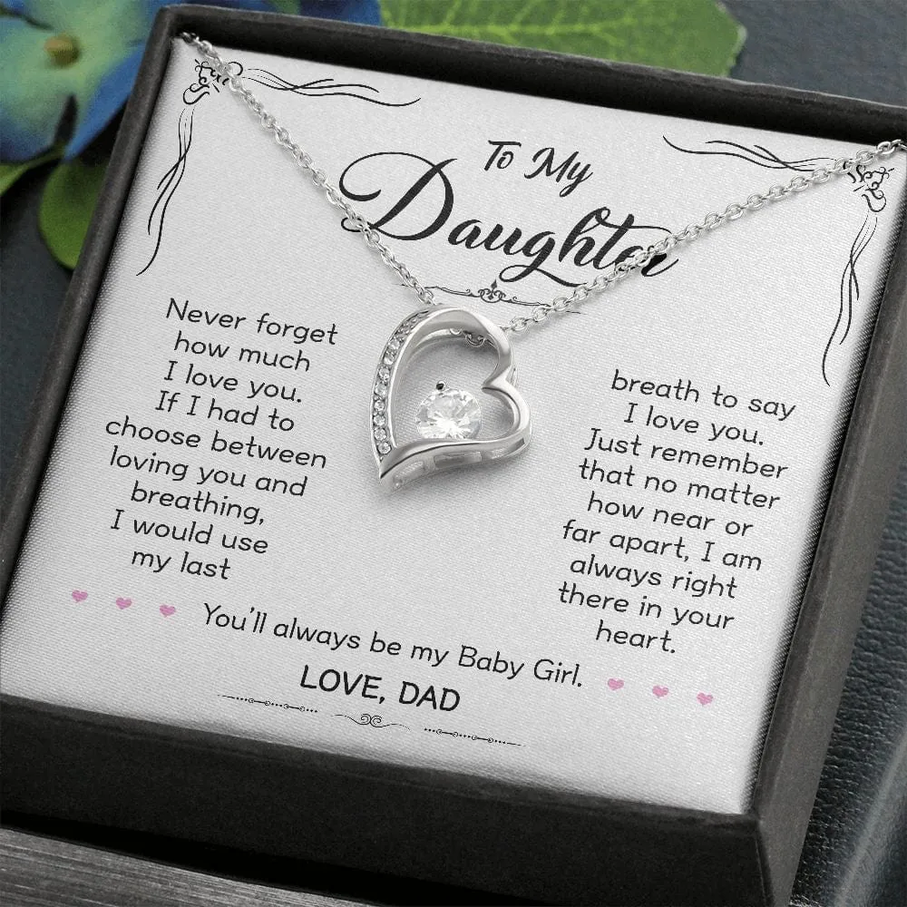 Gift For Daughter - When Life Tries - Forever Love Necklace With Message Card - Gift For Birthday, Christmas From Dad, Father, Daddy