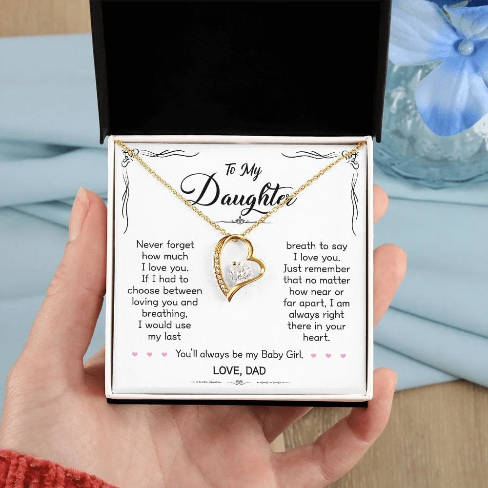 Gift For Daughter - When Life Tries - Forever Love Necklace With Message Card - Gift For Birthday, Christmas From Dad, Father, Daddy