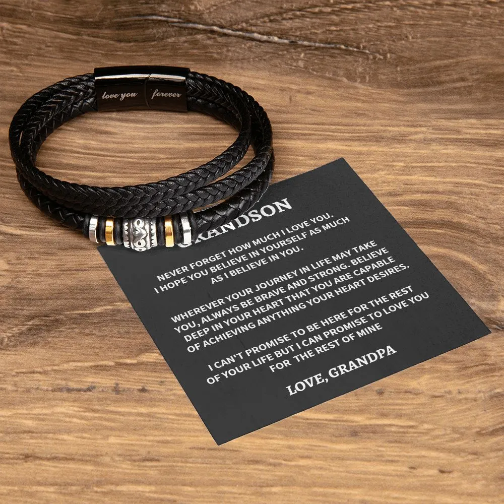 Gift For Grandson-Love You Forever Bracelet-From Grandpa