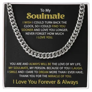 Gift For My Soulmate - I Wish - Cuban Link Chain - Gift For Birthday, Anniversary, Christmas, Father's Day, Valentines Day