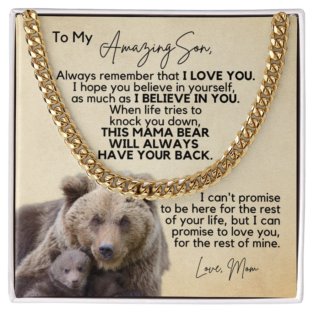Gift for Son | Cuban Link Chain from Mom | I Believe in You