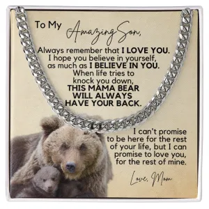 Gift for Son | Cuban Link Chain from Mom | I Believe in You