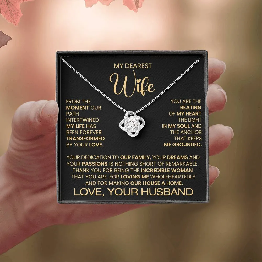 Gift For Wife "You Are an Incredible Woman" Love Knot Necklace