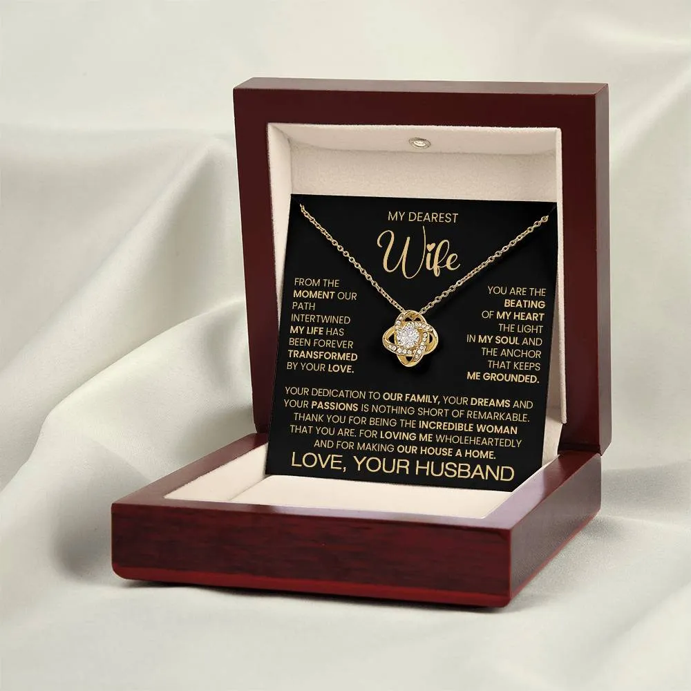 Gift For Wife "You Are an Incredible Woman" Love Knot Necklace