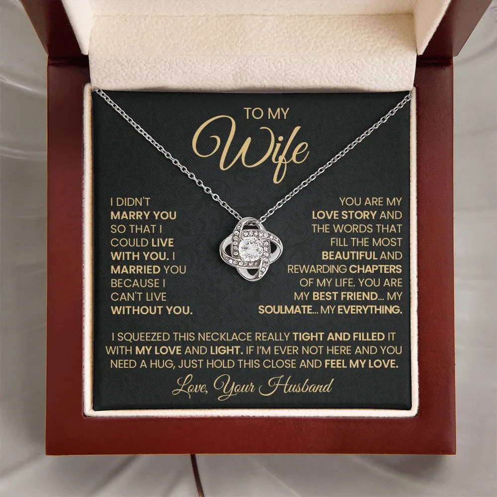 Gift For Wife "You Are My Love Story" Gold Love Necklace