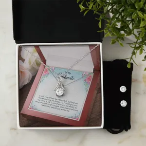 Gift For Your Soulmate - Alluring Beauty Necklace and Cubic Zirconia Earring Set