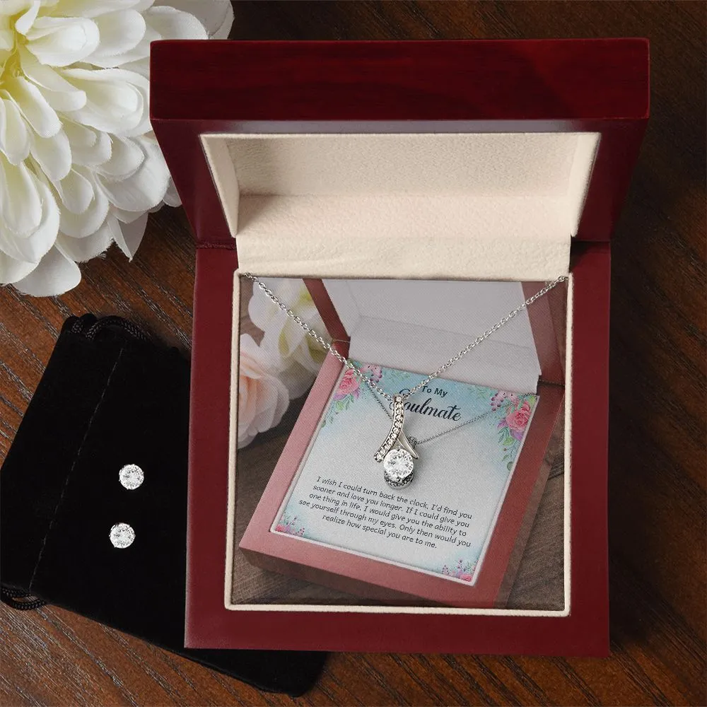 Gift For Your Soulmate - Alluring Beauty Necklace and Cubic Zirconia Earring Set