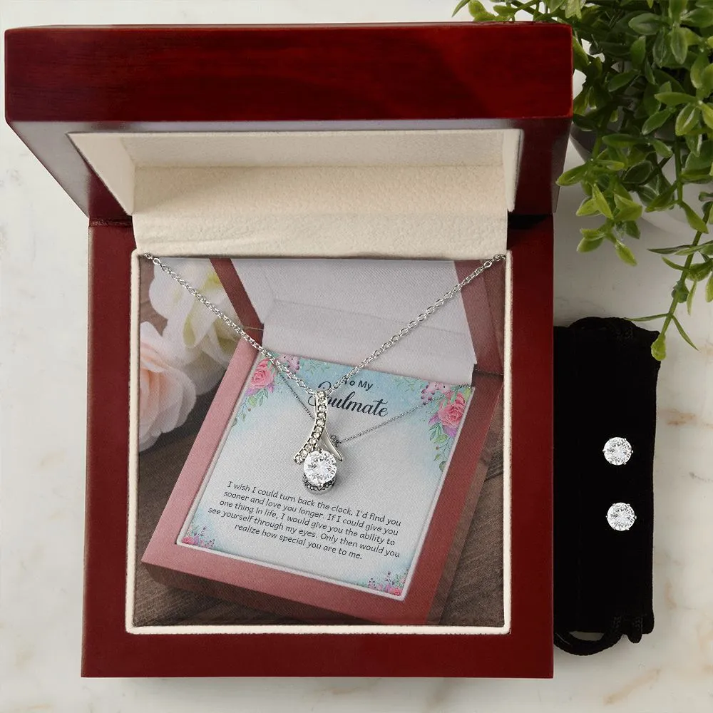 Gift For Your Soulmate - Alluring Beauty Necklace and Cubic Zirconia Earring Set