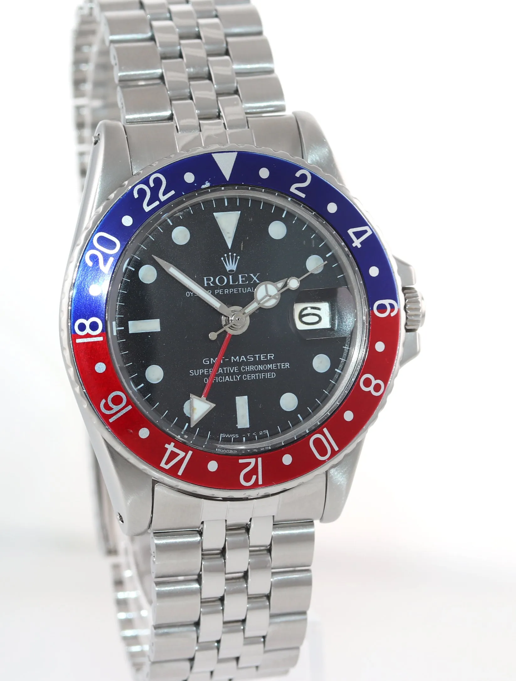 Gilt Era Rolex GMT-Master Pepsi Blue Red Jubilee Matte Dial 1675 Steel Watch