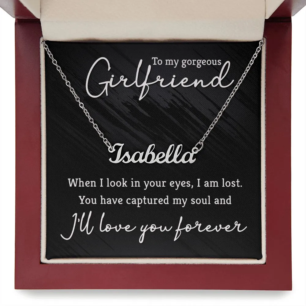 Girlfriend Custom Name Necklace-Love you forever