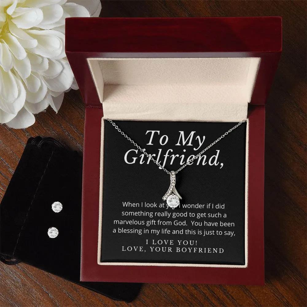 Girlfriend Jewelry Set, Necklace and Earring Set for Girlfriend