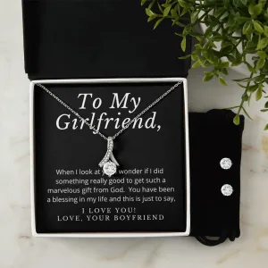 Girlfriend Jewelry Set, Necklace and Earring Set for Girlfriend