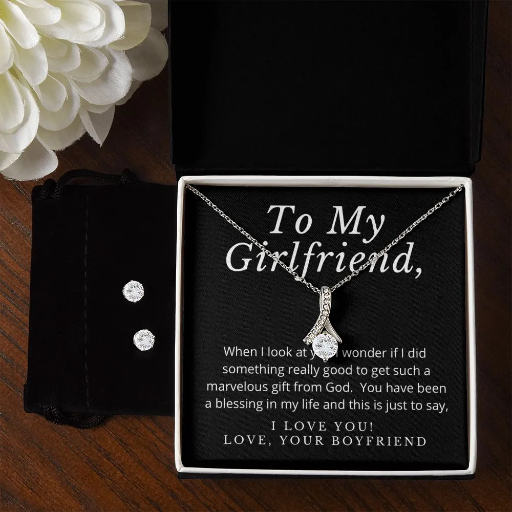 Girlfriend Jewelry Set, Necklace and Earring Set for Girlfriend