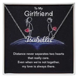 Girlfriend Name Necklace-Distance does not separate