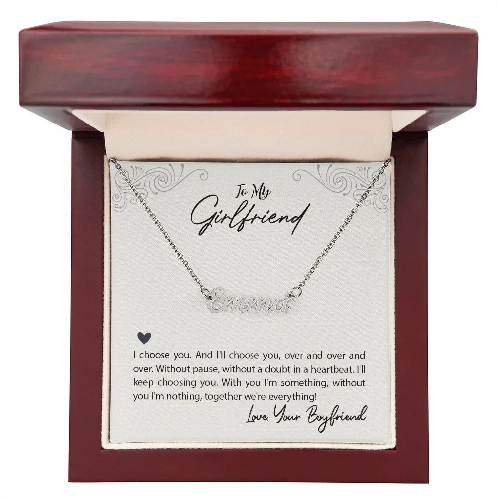 Girlfriend Name Necklace-I choose you