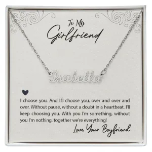 Girlfriend Name Necklace-I choose you