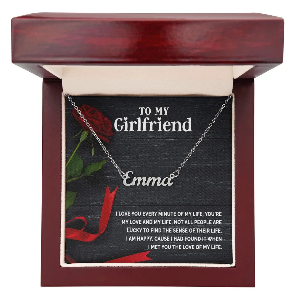 Girlfriend Name Necklace-I love you every minute