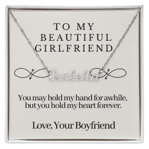 Girlfriend Name Necklace-My heart forever