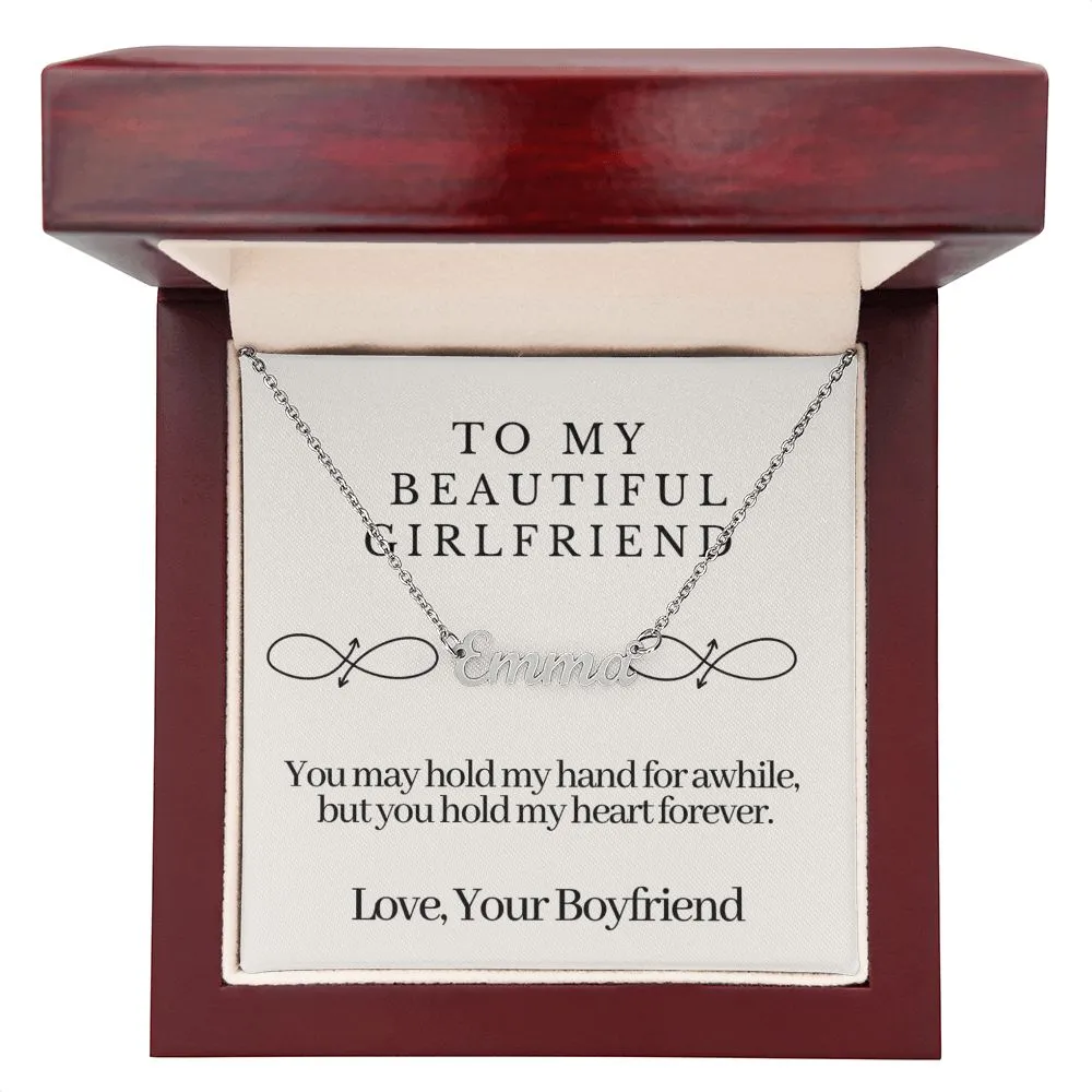 Girlfriend Name Necklace-My heart forever
