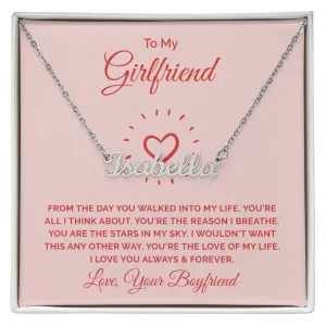 Girlfriend Name Necklace-You are the stars in my sky