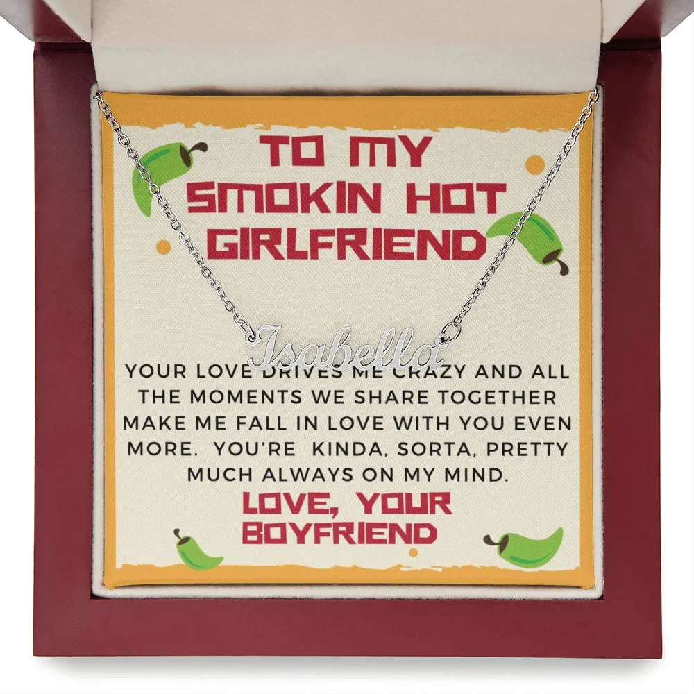 Girlfriend Name Necklace-Your love drives me crazy