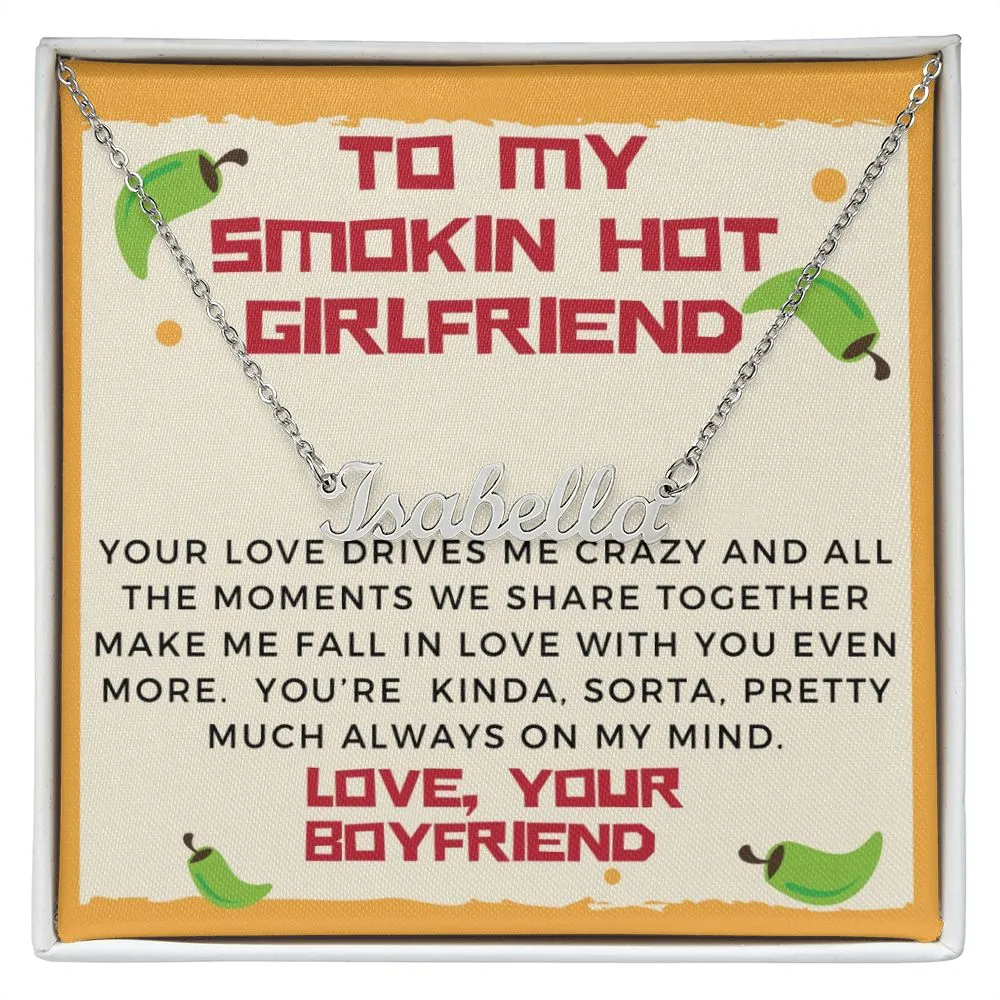 Girlfriend Name Necklace-Your love drives me crazy
