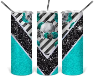 Glitter skull 20oz stainless steel Tumbler