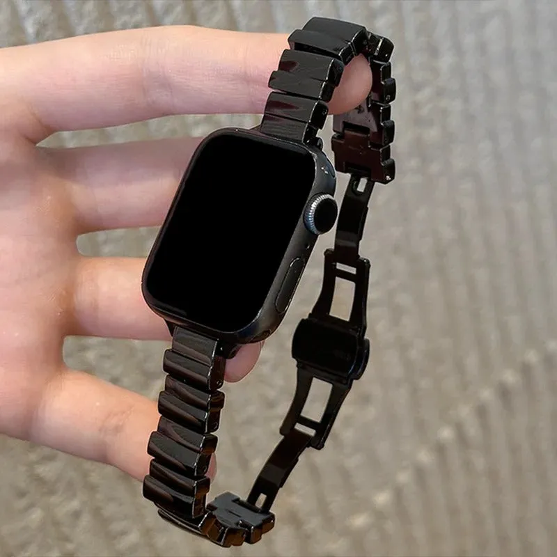 Glossy Stainless Steel Smartwatch Band for Apple Watch