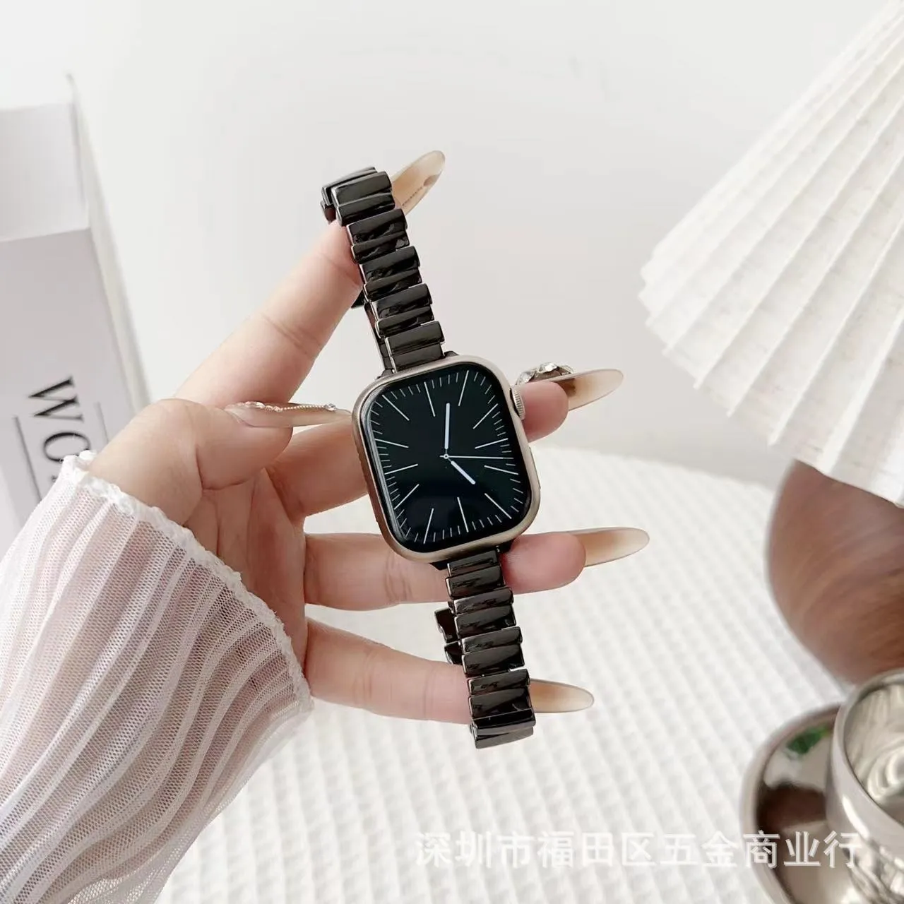 Glossy Stainless Steel Smartwatch Band for Apple Watch