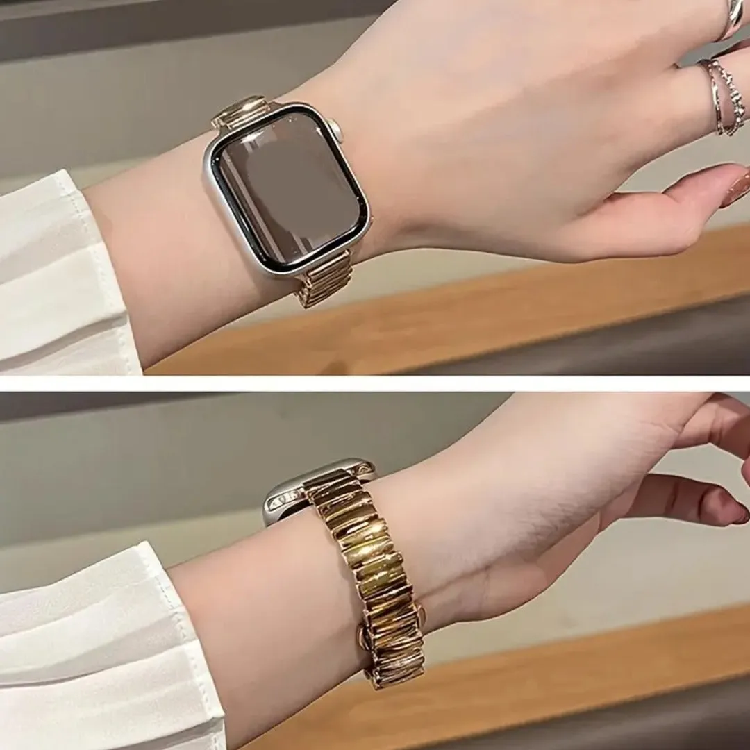 Glossy Stainless Steel Smartwatch Band for Apple Watch