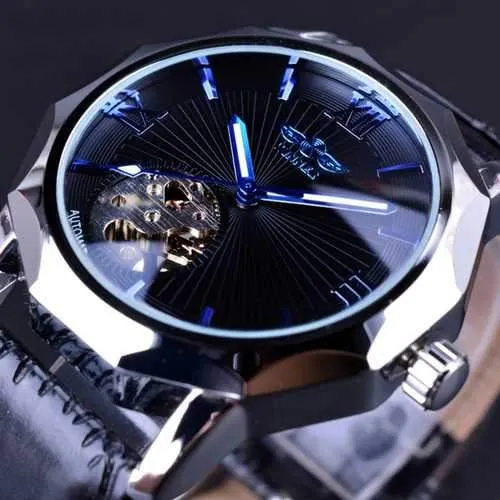 GMT964 Automatic Mechanical Watch Transparent Skeleton Dial Men Watch