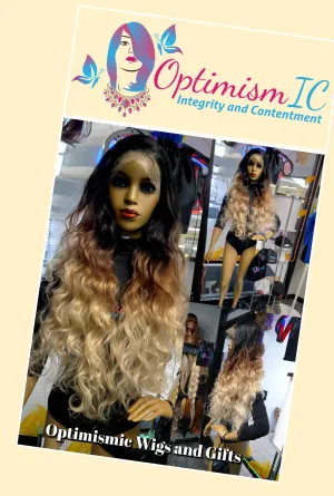 Goddess HD Lace 3 Colored body wave Synthetic 32 inch Lace Front Wigs $69 Optimismic Wigs and Gifts