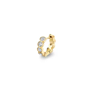 Gold & Diamond Large Bezel Huggie Hoops